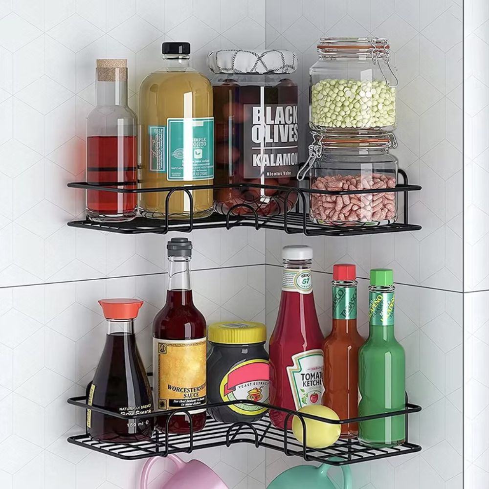 Corner Shower Caddy – No-Drill Black or White