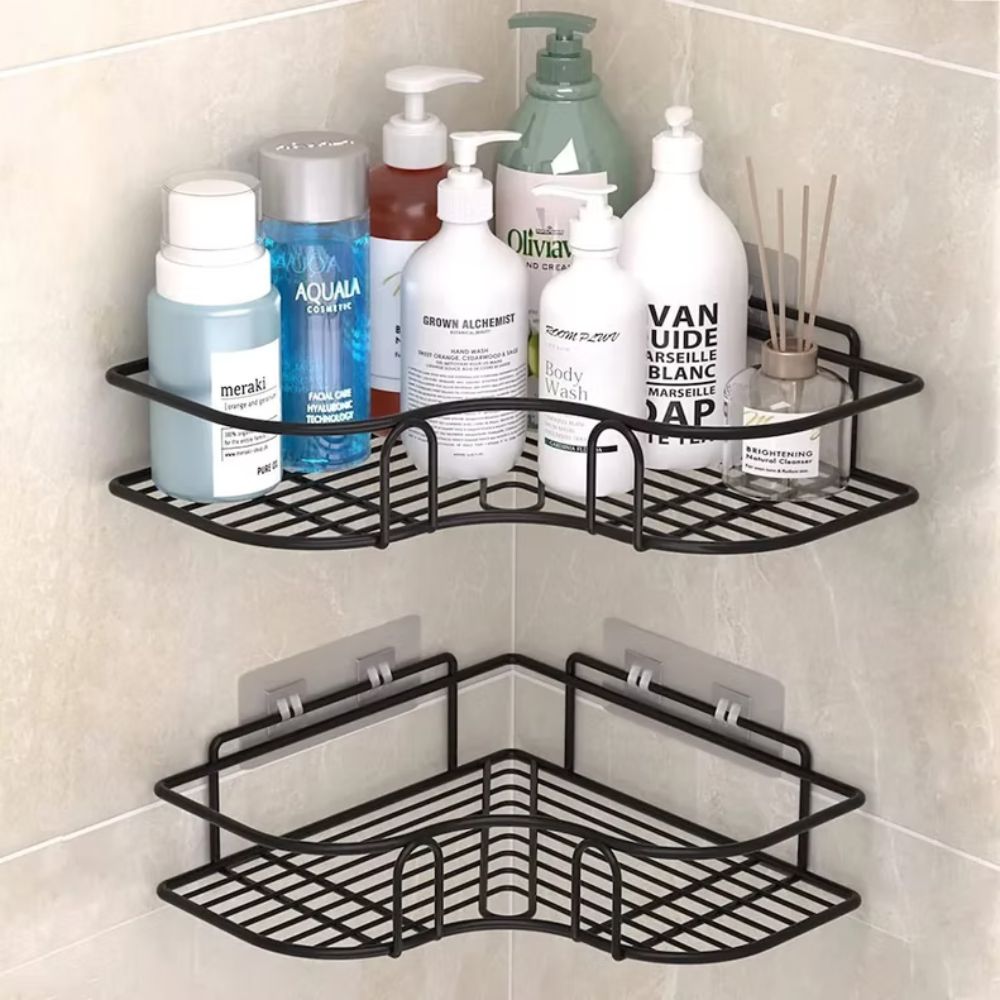 Corner Shower Caddy – No-Drill Black or White