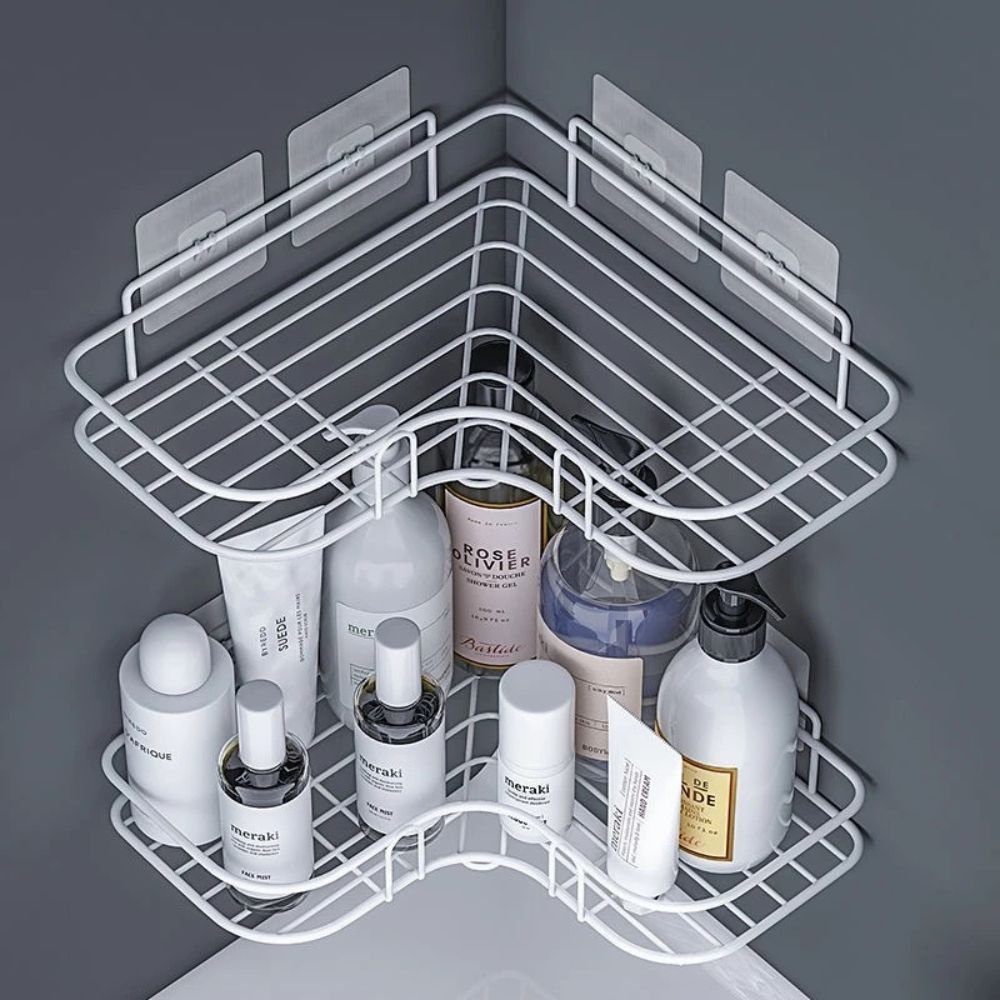 Corner Shower Caddy – No-Drill Black or White