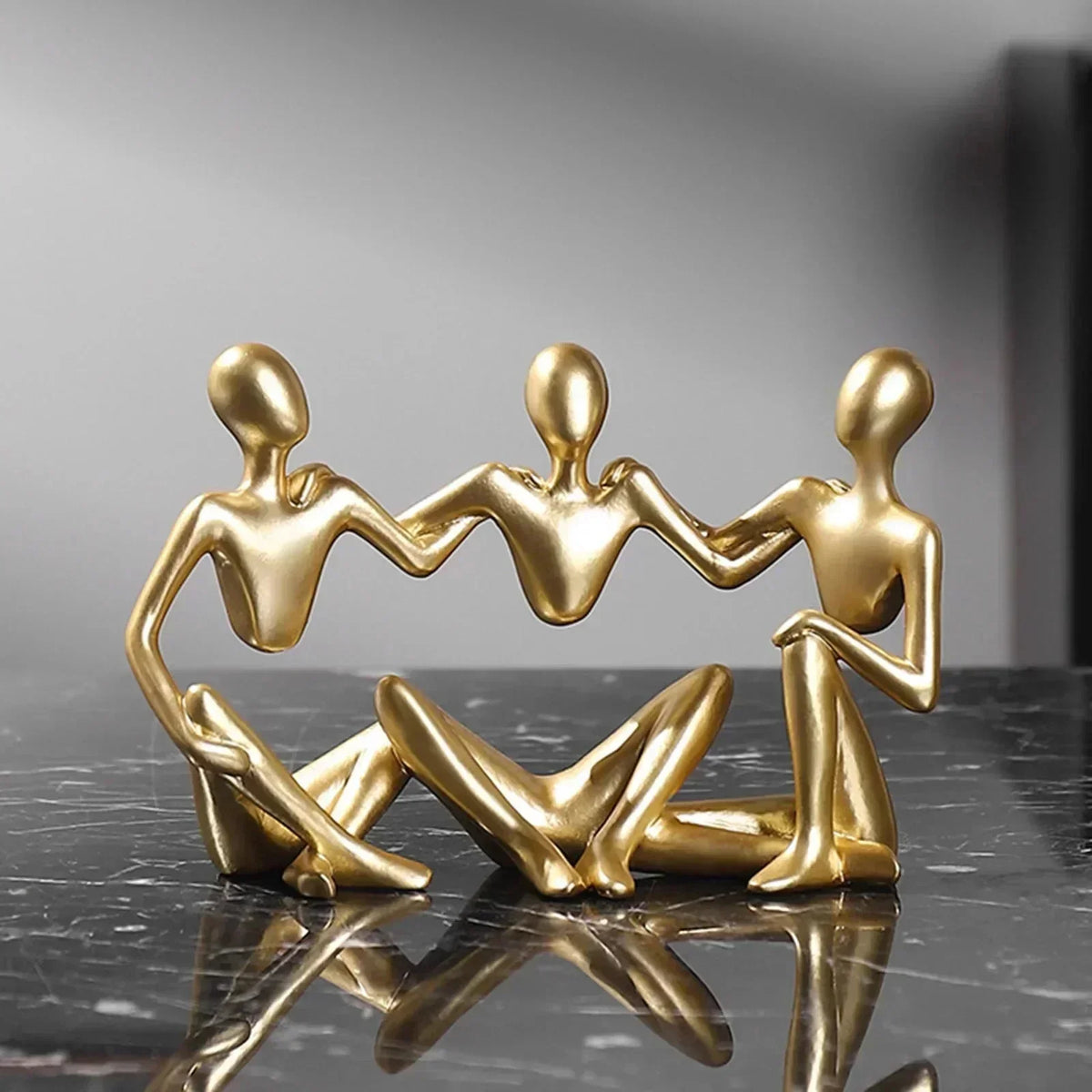 Abstract Resin Sculpture, Gold Finish