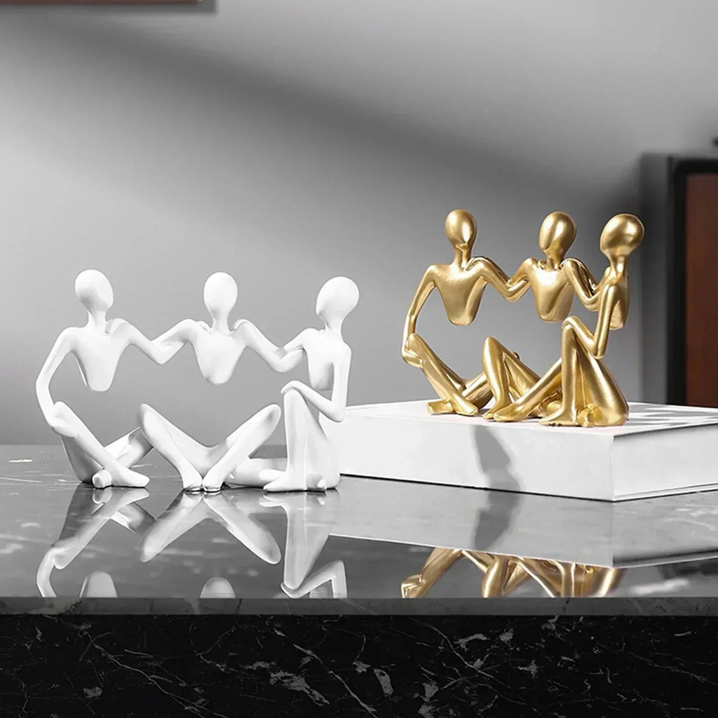 Abstract Resin Sculpture, Gold Finish