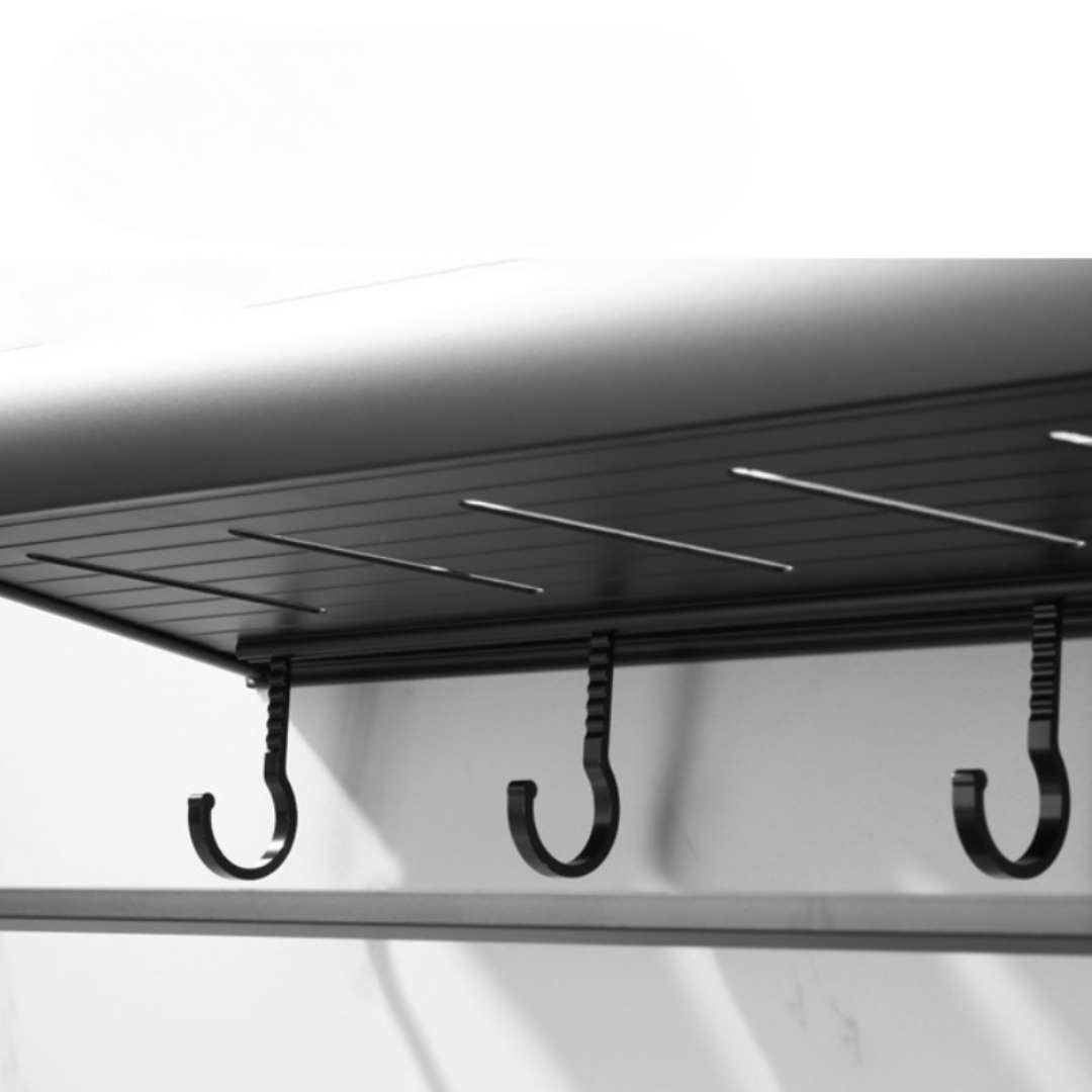 Aluminium Bathroom Shelf with Towel Bar and Hooks