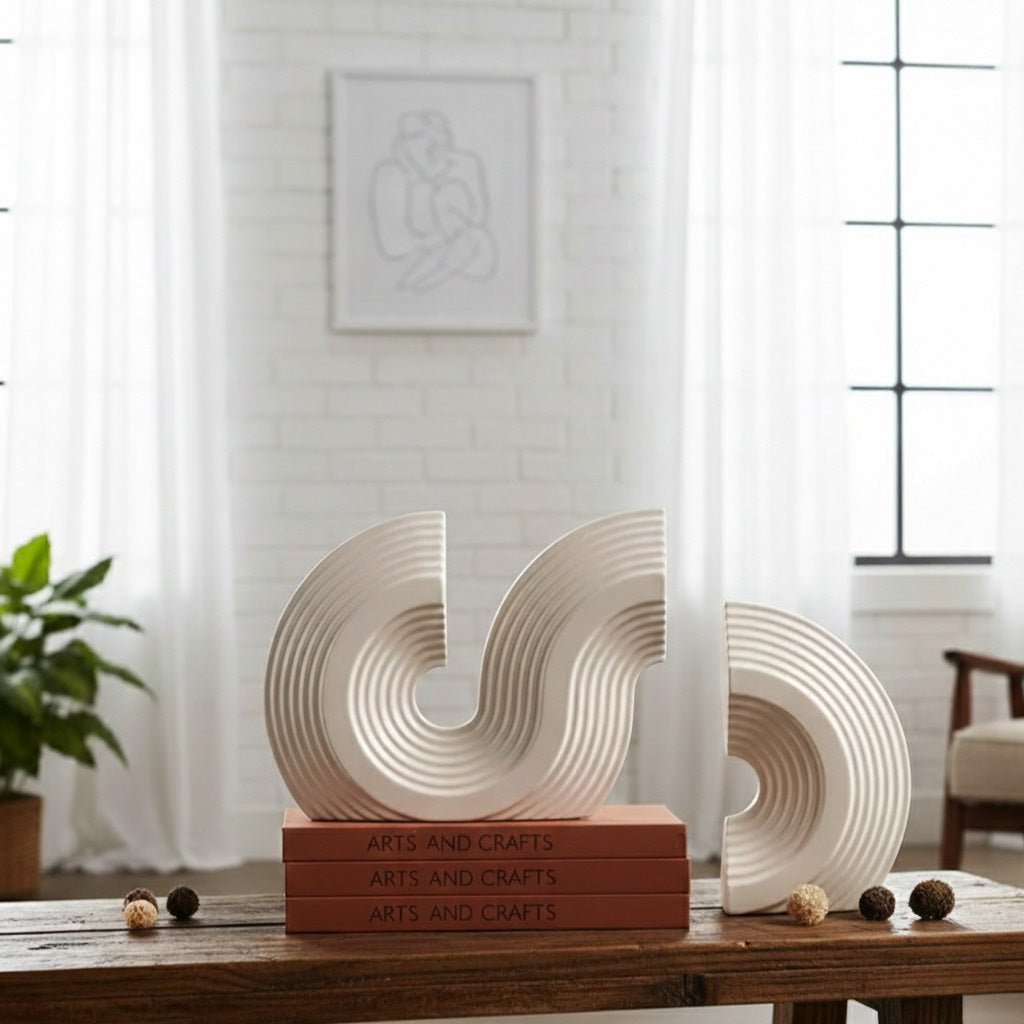 Arched Ceramic Bookends, Three Colours