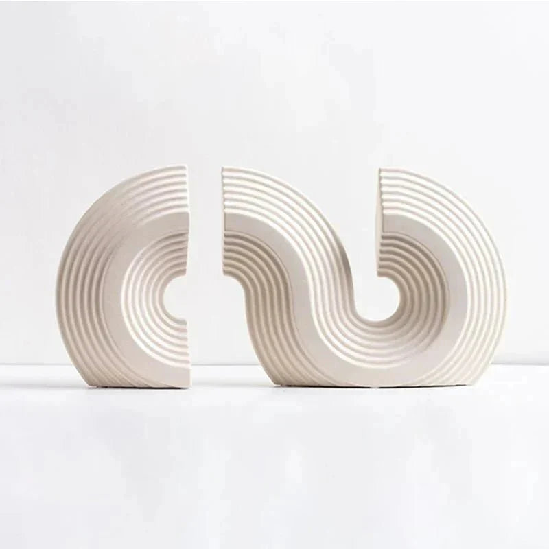 Arched Ceramic Bookends, Three Colours