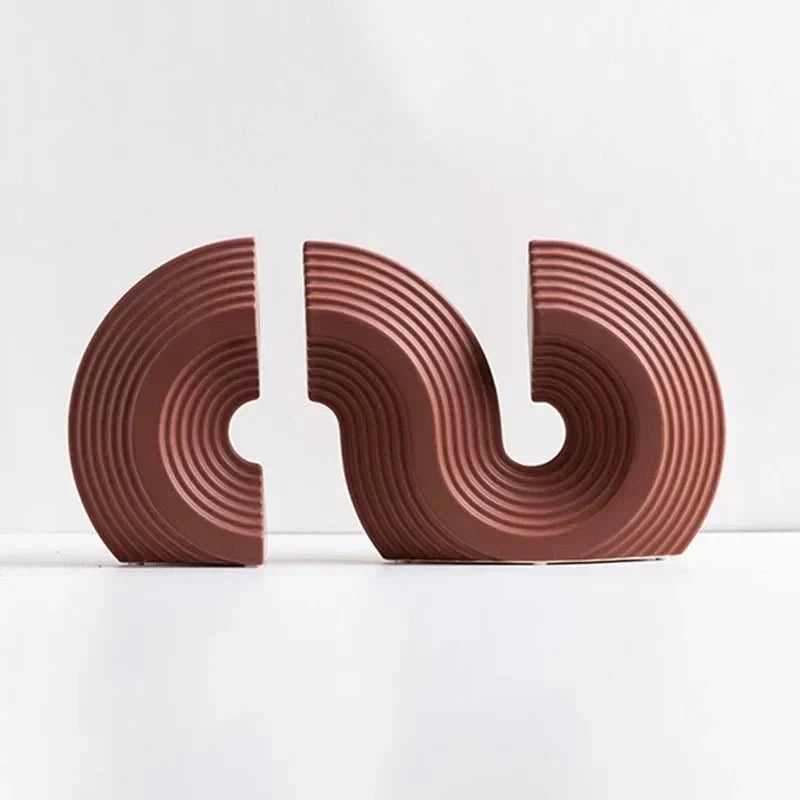 Arched Ceramic Bookends, Three Colours