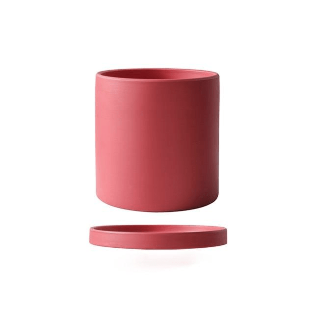 Ceramic Plant Pot with Drainage Hole and Saucer