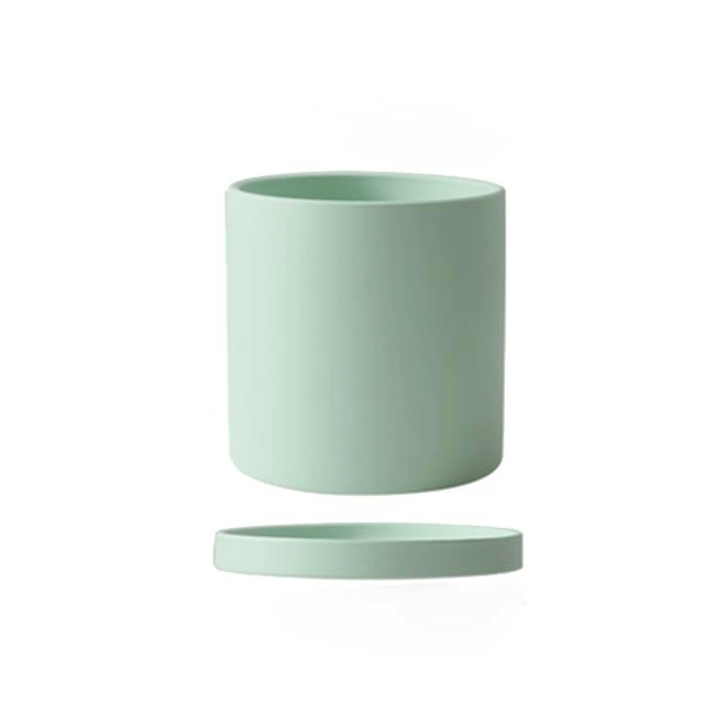Ceramic Plant Pot with Drainage Hole and Saucer
