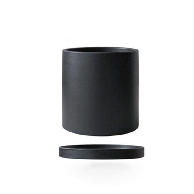 Ceramic Plant Pot with Drainage Hole and Saucer