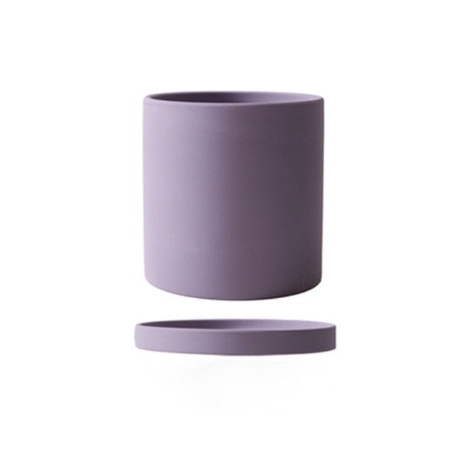 Ceramic Plant Pot with Drainage Hole and Saucer