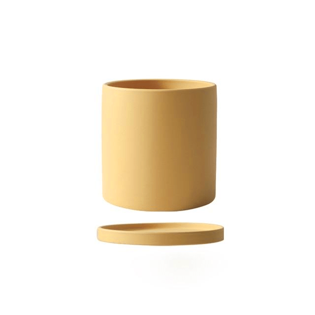 Ceramic Plant Pot with Drainage Hole and Saucer