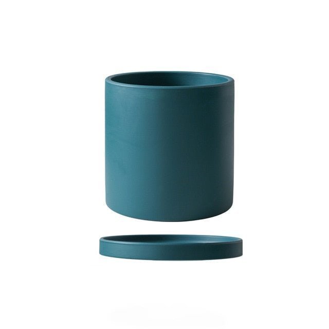 Ceramic Plant Pot with Drainage Hole and Saucer