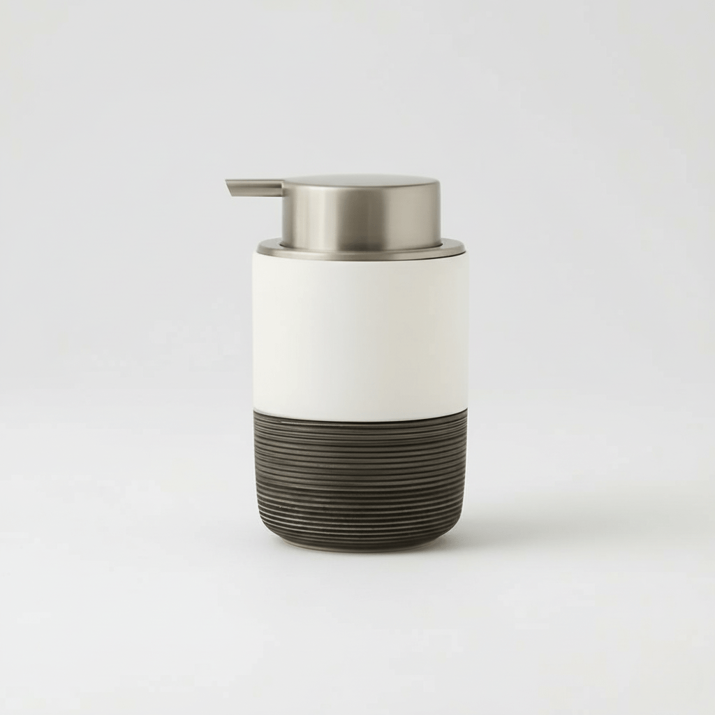 Textured Stoneware Soap Dispenser 300ml