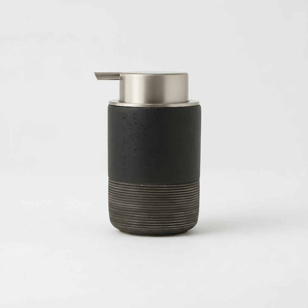 Textured Stoneware Soap Dispenser 300ml