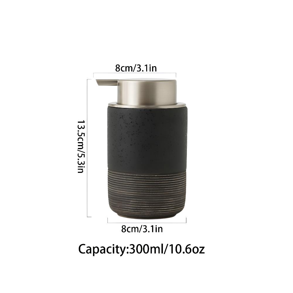 Textured Stoneware Soap Dispenser 300ml