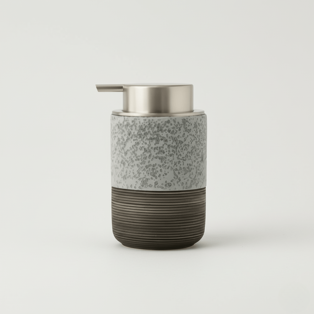 Textured Stoneware Soap Dispenser 300ml
