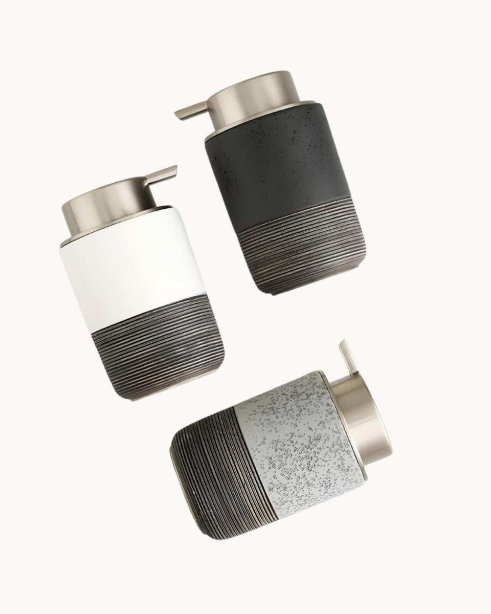 Textured Stoneware Soap Dispenser 300ml
