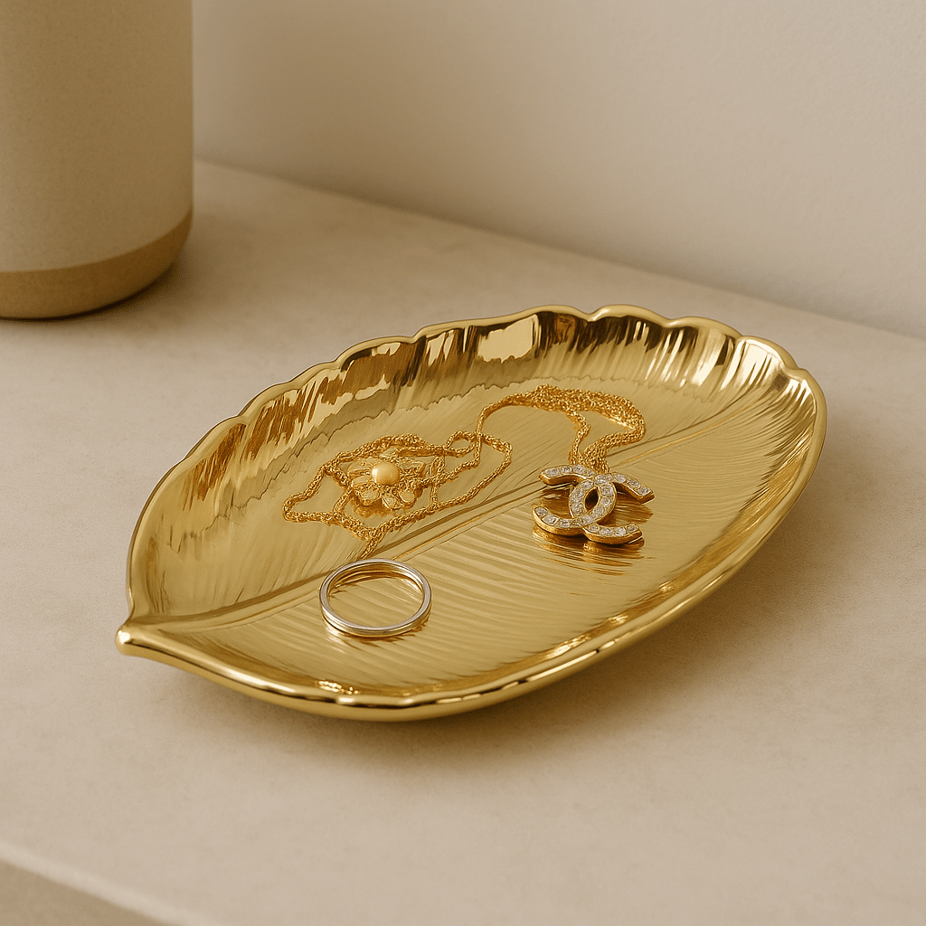 Ceramic Decorative Tray, Three Metallic Finishes