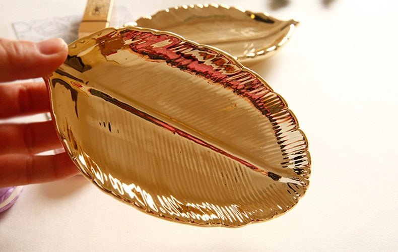 Ceramic Decorative Tray, Three Metallic Finishes