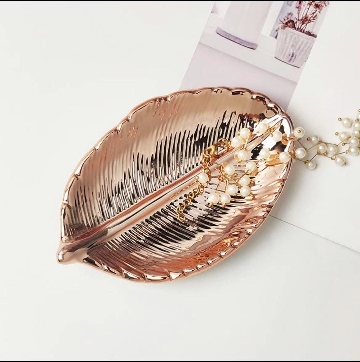 Ceramic Decorative Tray, Three Metallic Finishes