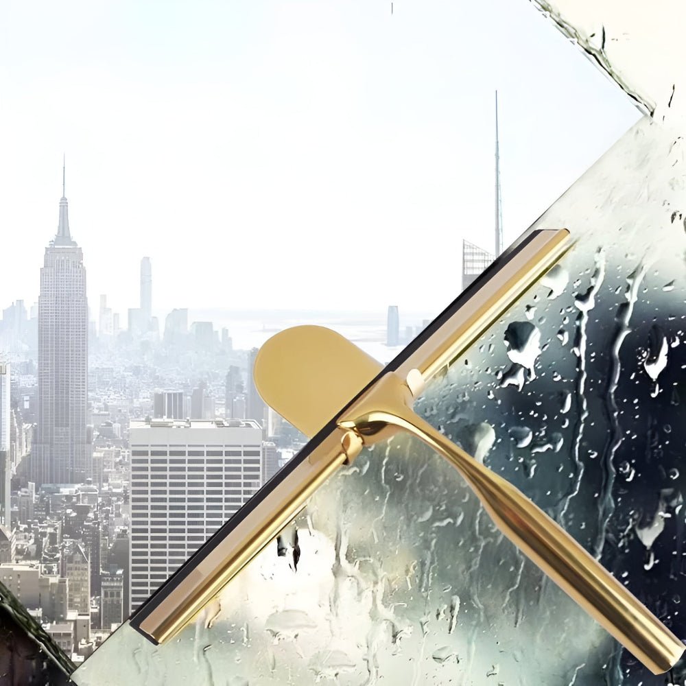 Gold Stainless Steel Shower Squeegee with Silicone Blade