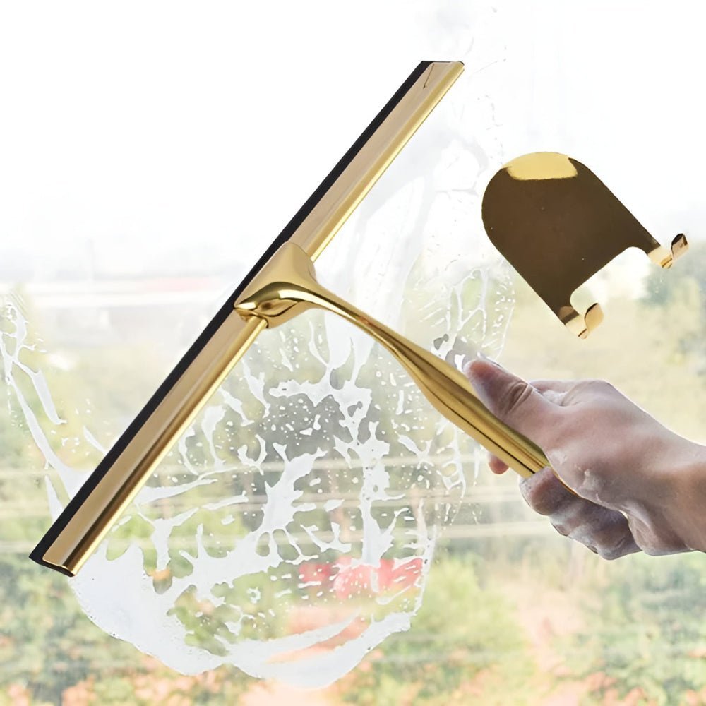Gold Stainless Steel Shower Squeegee with Silicone Blade