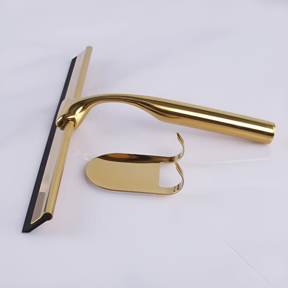 Gold Stainless Steel Shower Squeegee with Silicone Blade