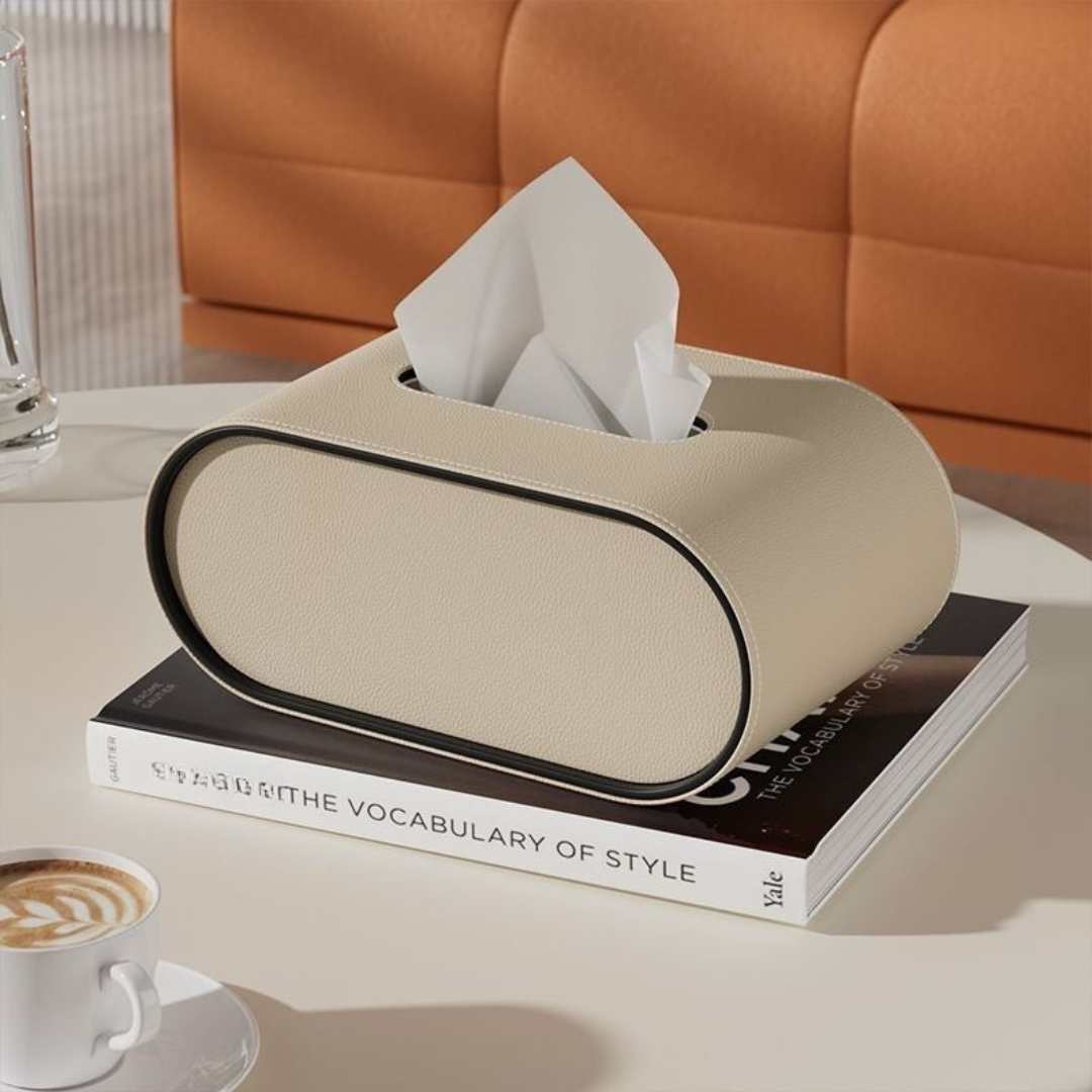 Leather Look Tissue Box Cover, Oval