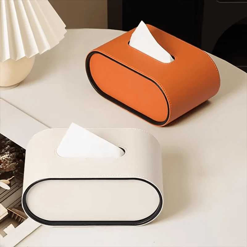 Leather Look Tissue Box Cover, Oval