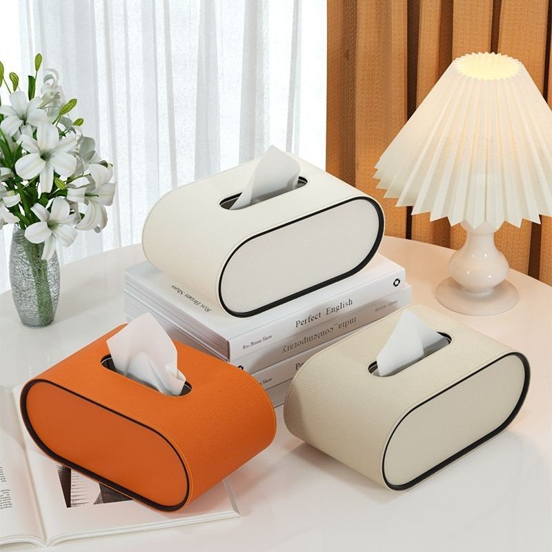 Leather Look Tissue Box Cover, Oval