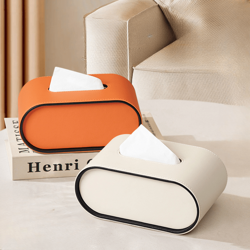 Leather Look Tissue Box Cover, Oval