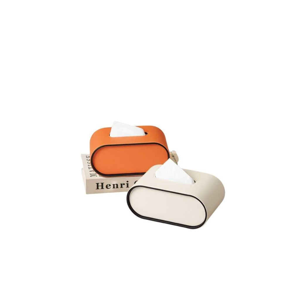 Leather Look Tissue Box Cover, Oval