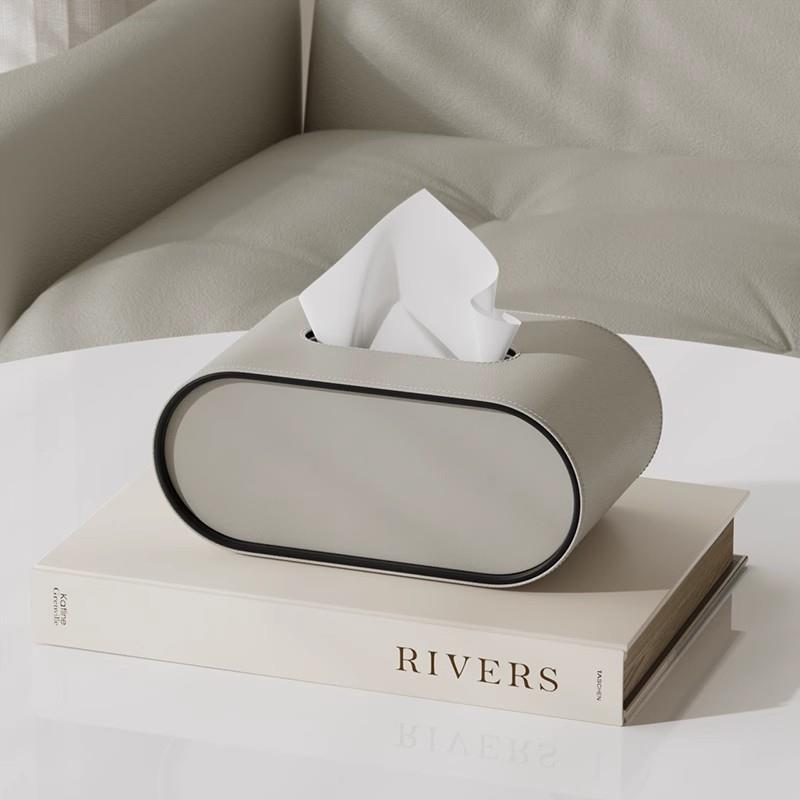 Leather Look Tissue Box Cover, Oval