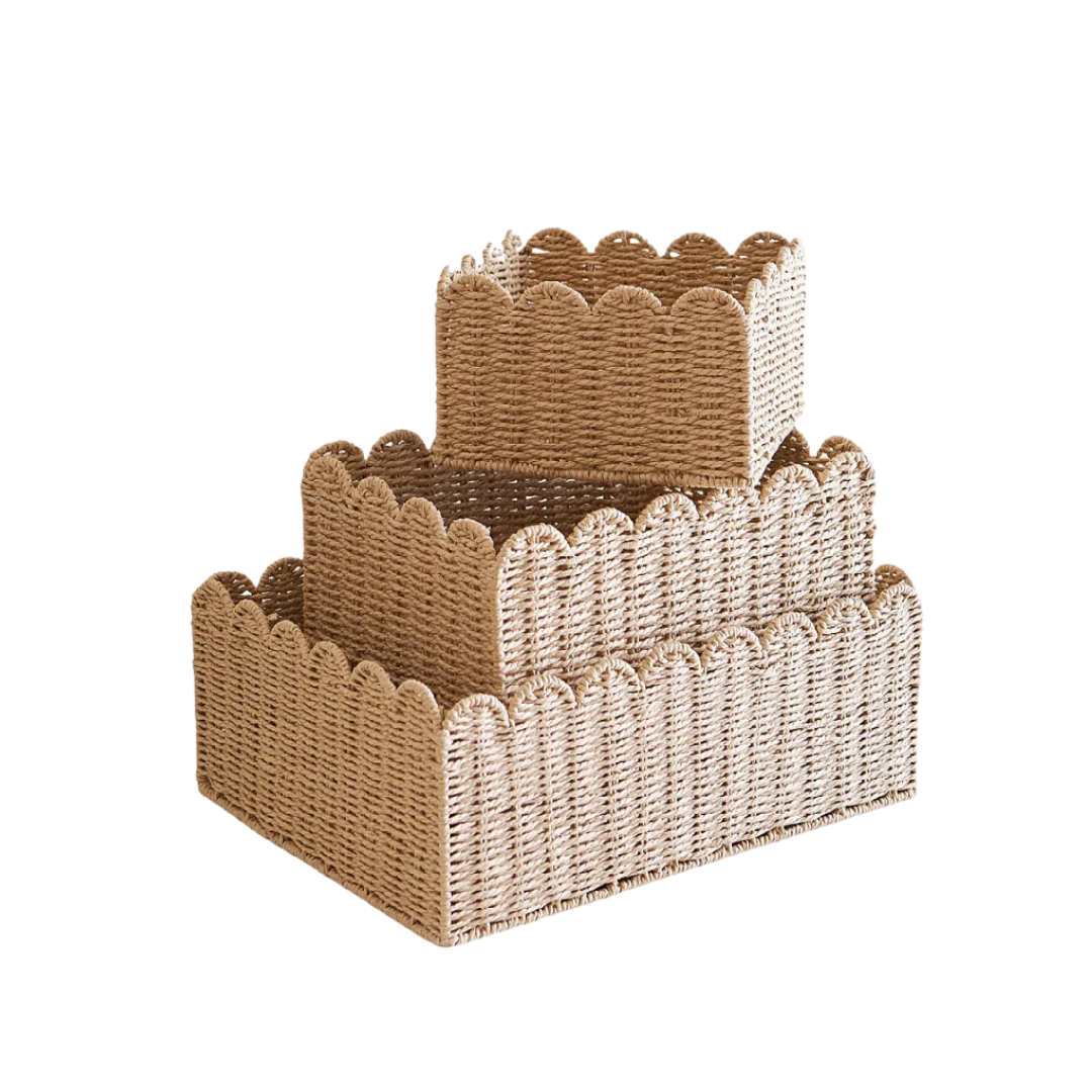 Woven Willow Storage Basket, Three Sizes