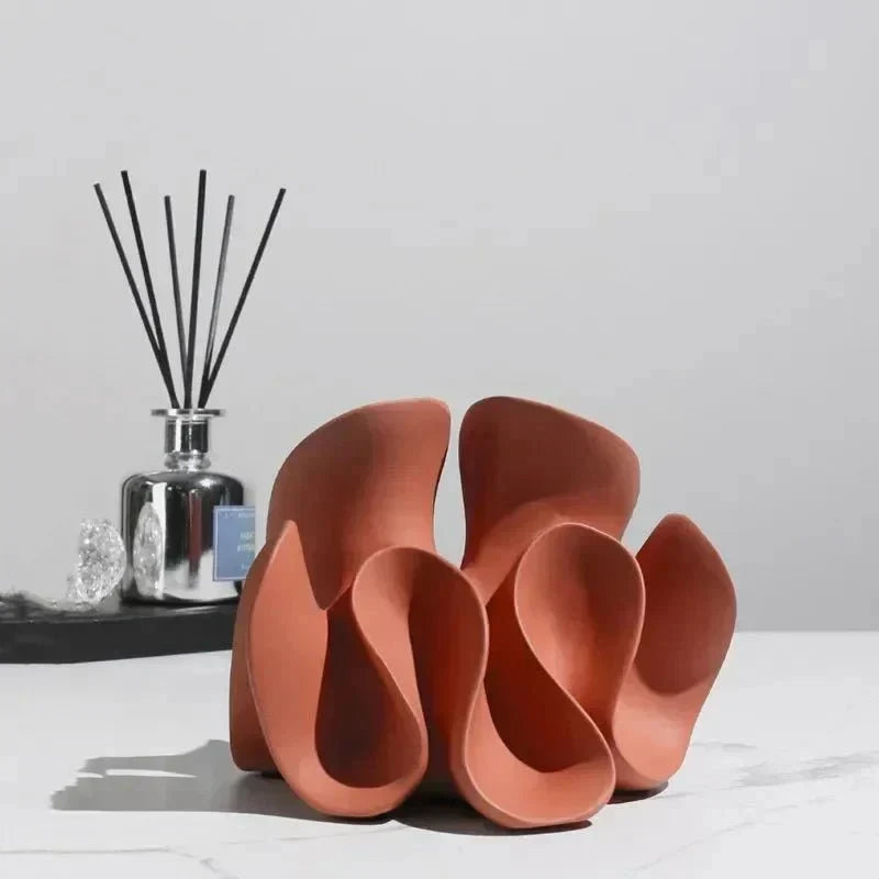 Abstract Petal Sculpture, Matt Resin