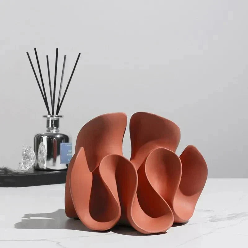 Abstract Petal Sculpture, Matt Resin