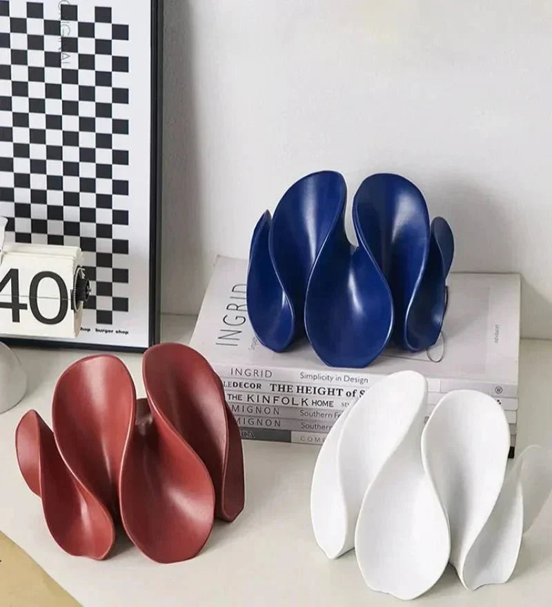 Abstract Petal Sculpture, Matt Resin