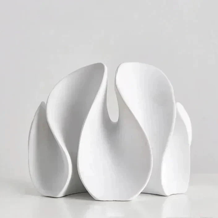 Abstract Petal Sculpture, Matt Resin