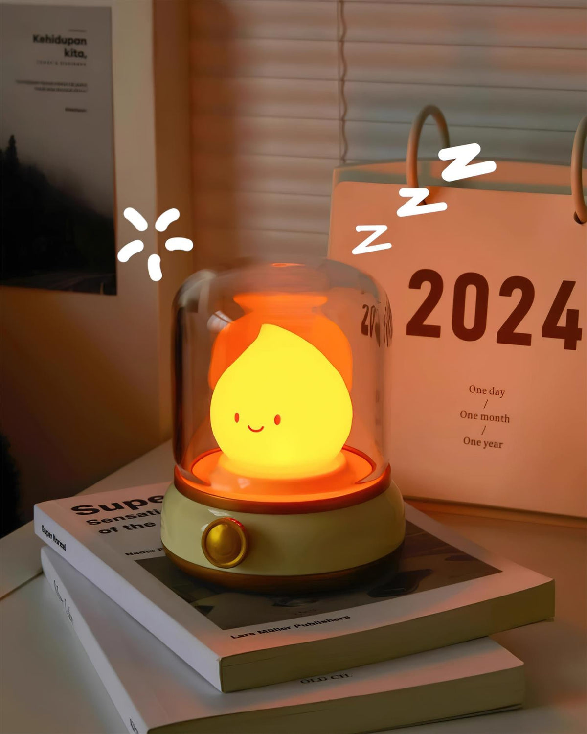 LED Flame Night Light, Flameless Candle Effect