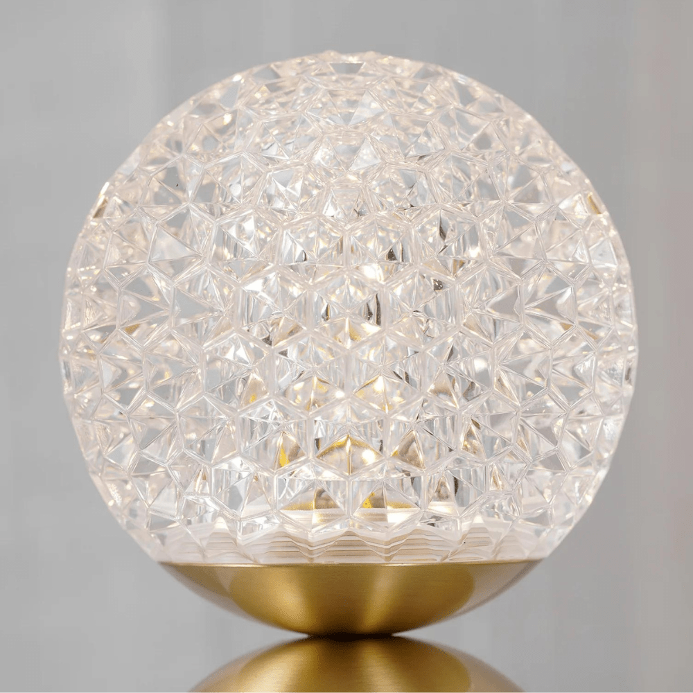 Gold Cordless Table Lamp, Sculptural Rechargeable Light