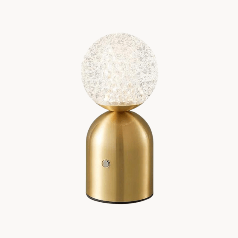 Gold Cordless Table Lamp, Sculptural Rechargeable Light