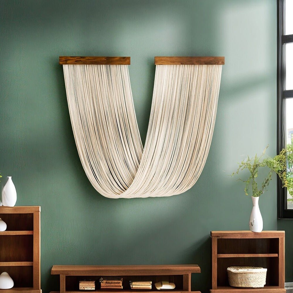 Rope Wall Hanging with Wooden Bar