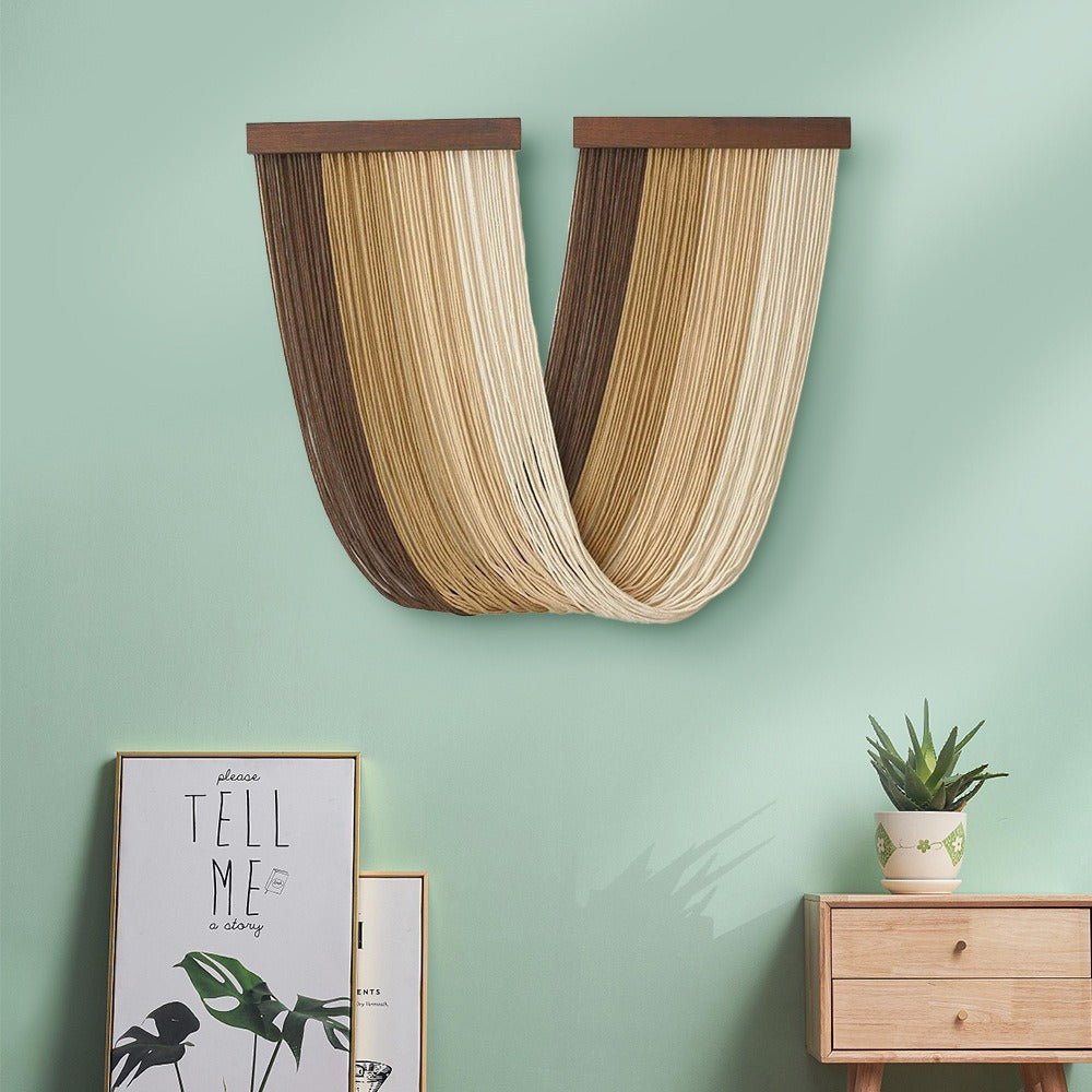 Rope Wall Hanging with Wooden Bar