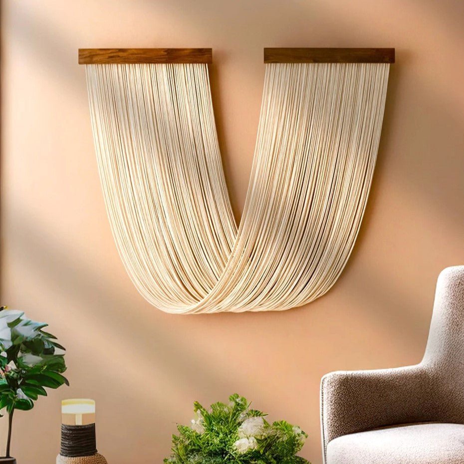 Rope Wall Hanging with Wooden Bar