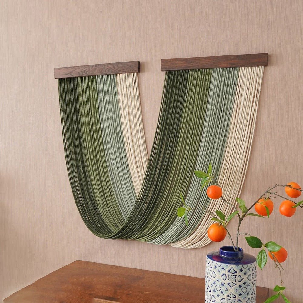 Rope Wall Hanging with Wooden Bar