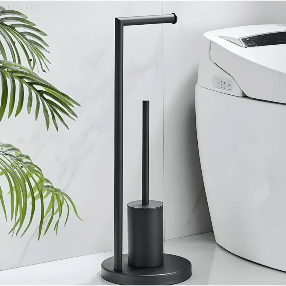 Freestanding Toilet Paper Holder with Brush