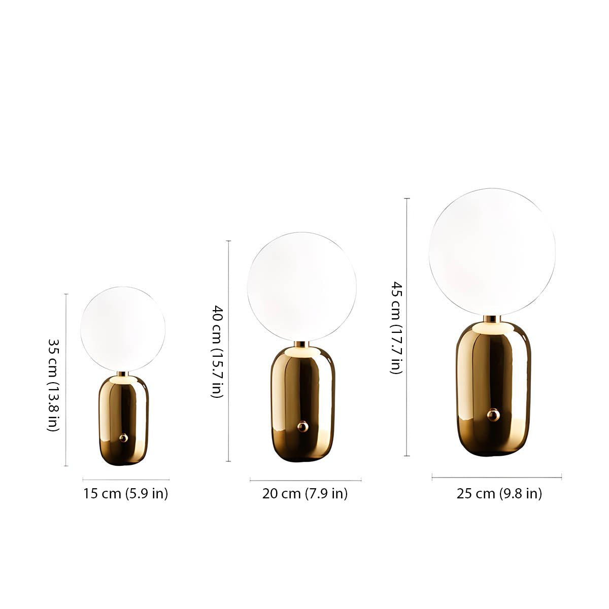 Spherical Table Lamp – Three Sizes and Finishes