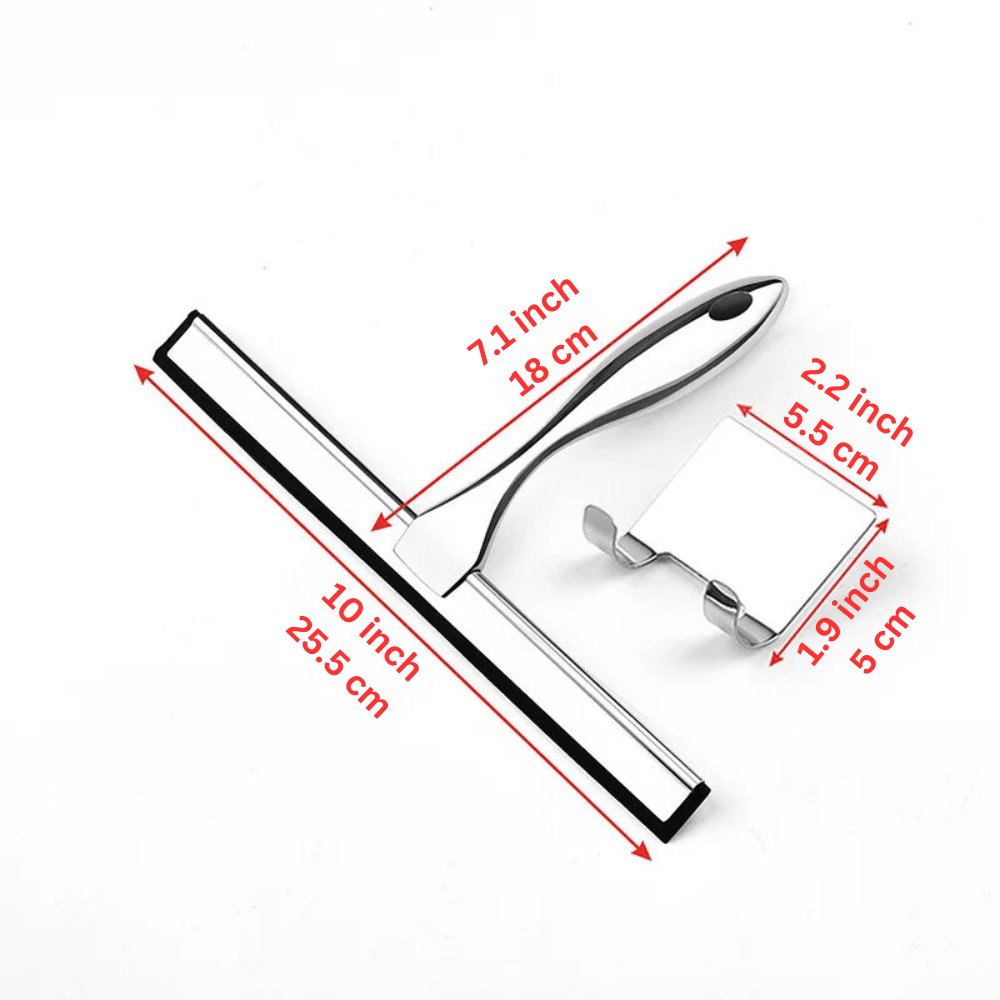25 cm Stainless Steel Shower Squeegee with Wall Hook