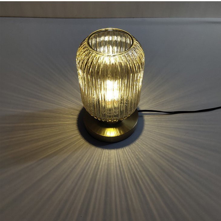 Amber Glass Table Lamp in Two Designs