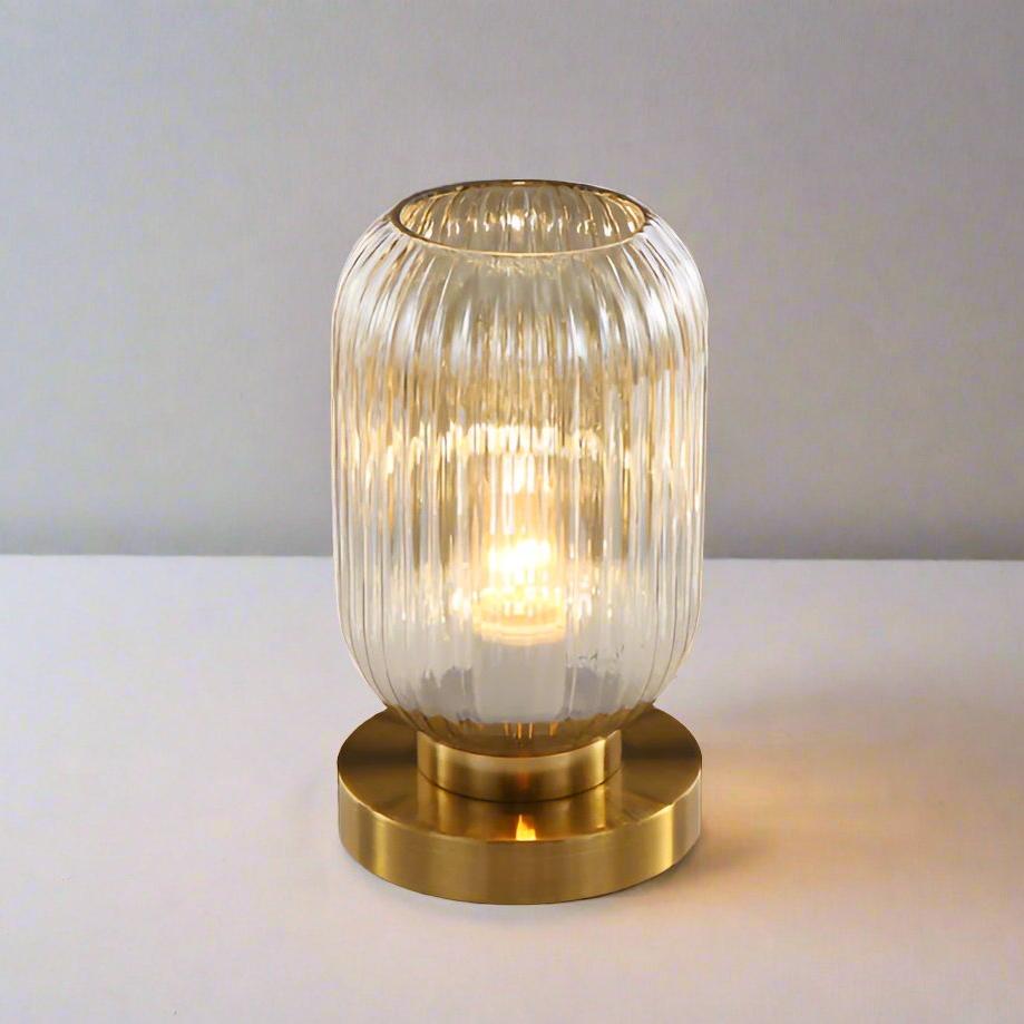 Amber Glass Table Lamp in Two Designs