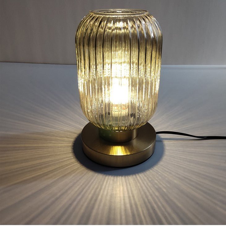 Amber Glass Table Lamp in Two Designs